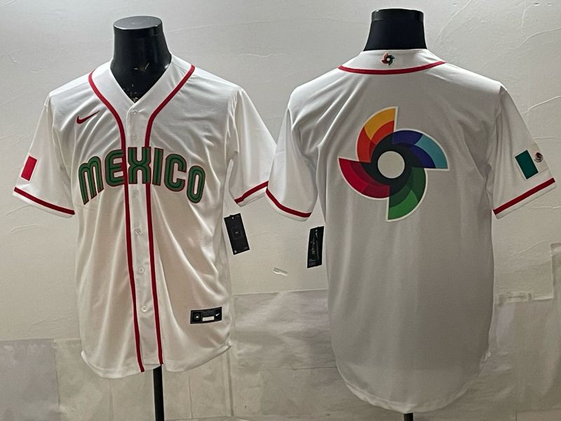 Men 2026 World Cub Mexico Blank White Game Nike MLB Jersey style 0016